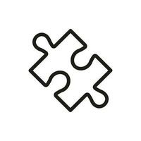 Puzzle Piece Line Icon. Jigsaw Part Linear Pictogram. Leisure Toy, Strategic Game Outline Sign. Match Combination, Creative Idea, Looking For Solution. Editable Stroke. Isolated Vector Illustration.