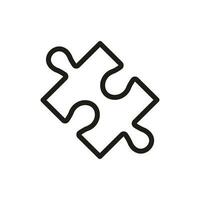 Puzzle Piece Line Icon. Jigsaw Part Linear Pictogram. Leisure Toy, Strategic Game Outline Sign. Match Combination, Creative Idea, Looking For Solution. Editable Stroke. Isolated Vector Illustration.