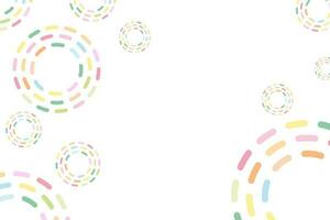 pastel colored dashed border circles pattern on white background vector