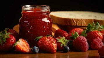 Strawberry jam AI Generated photo