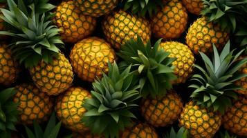 Pineapples fruit background AI Generated photo