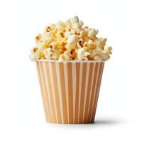 Popcorn Isolated on White Background AI Generated photo