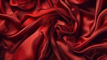 Red Silk Background AI Generated photo