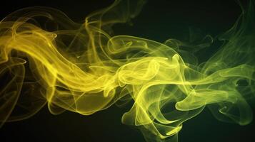 Neon Yellow Smoke Background AI Generated photo