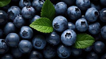 Blueberries background AI Generated photo