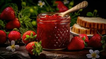 Strawberry jam AI Generated photo