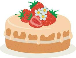 strawberry cake  illustration vector