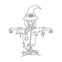 Halloween Outline Illustration , Hand Drawn Outline illustration for Coloring Book vector