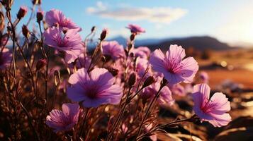 hermosa púrpura flores ai generado foto
