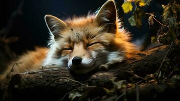 Fox is sleeping AI Generated photo