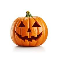 Halloween Pumpkin Isolated on White Background AI Generated photo