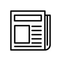 newspaper icon line style vector