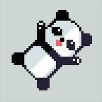 Pixel art illustration Panda. Pixelated Panda. Cute China Panda animal icon pixelated for the pixel art game and icon for website and video game. old school retro. vector