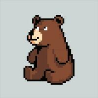 Pixel art illustration Bear. Pixelated Bear. Cute Bear animal icon pixelated for the pixel art game and icon for website and video game. old school retro. vector