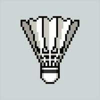 Pixel art illustration Shuttlecock. Pixelated Shuttlecock. Sports Badminton Shuttlecock icon pixelated for the pixel art game and icon for website and video game. old school retro. vector