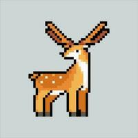 Pixel art illustration Deer. Pixelated Deer. Cute Deer animal icon pixelated for the pixel art game and icon for website and video game. old school retro. vector