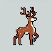 Pixel art illustration Deer. Pixelated Deer. Cute Deer animal icon pixelated for the pixel art game and icon for website and video game. old school retro. vector