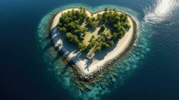 Heart island AI Generated photo
