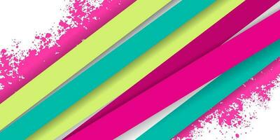 Sale banner template design with colorful stripes and abstract pink ink splash. Colorful background for any use. Colorful banner for beauty, summer or spring mega sale. Vector illustration.