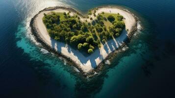 Heart island AI Generated photo