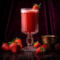 Strawberry Juice AI Generated photo