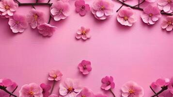 Pink Flowers on Pink Background photo