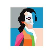 abstract minimalist vector portrait of Wolfgang Amadeus Mozart