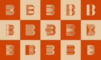 Luxury abstract dynamic line letter B logo icon. Geometric blend line initial B. vector