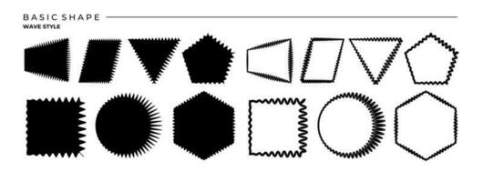 ondulado básico forma resumen plano línea frontera diseño. vibración forma bandera cubrir. vector