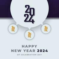 contento nuevo año 2024 celebracion vector diseño ilustración para fondo, póster, bandera, publicidad, saludo tarjeta