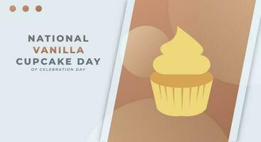 National Vanilla Cupcake Day Celebration Vector Design Illustration for Background, Poster, Banner, Advertising, Greeting Card