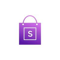 shopping bag logo template design vector