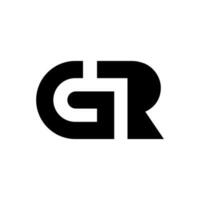 g and r letter logo design for industrial business and company vector