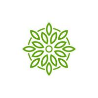 mandala leaf logo design elegant vector