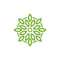 mandala leaf logo design elegant vector