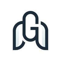 unique letter g shape logo design vector