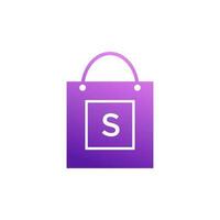shopping bag logo template design vector