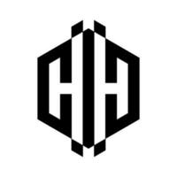 hexagon letter h logo design for company vector