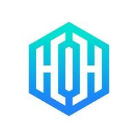 hexagon letter h logo design for company vector