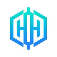 hexagon letter h logo design for company vector
