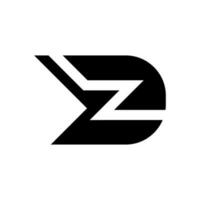 D and z letter shape logo design vector