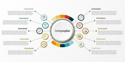 Infographic that provides a detailed report of the business, divided into 10 topics. vector