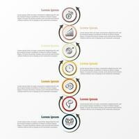 Infographic that provides a detailed report of the business, divided into 7 topics. vector