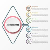 Infographic that provides a detailed report of the business, divided into 6 topics. vector