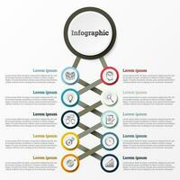 Infographic that provides a detailed report of the business, divided into 10 topics. vector