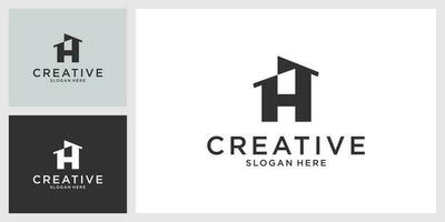 Initial letter H with home vector logo design concept.