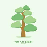 Tree Bonsai Plant illustration, flat design, and minimal style vector