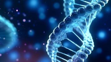 Double stranded DNA and bokeh background . Created by . photo