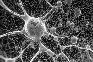 Neural network . Neuron cells of human nervous system . Created by generative AI . photo