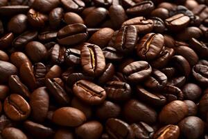 Close up of cofffee beans . Created by . photo